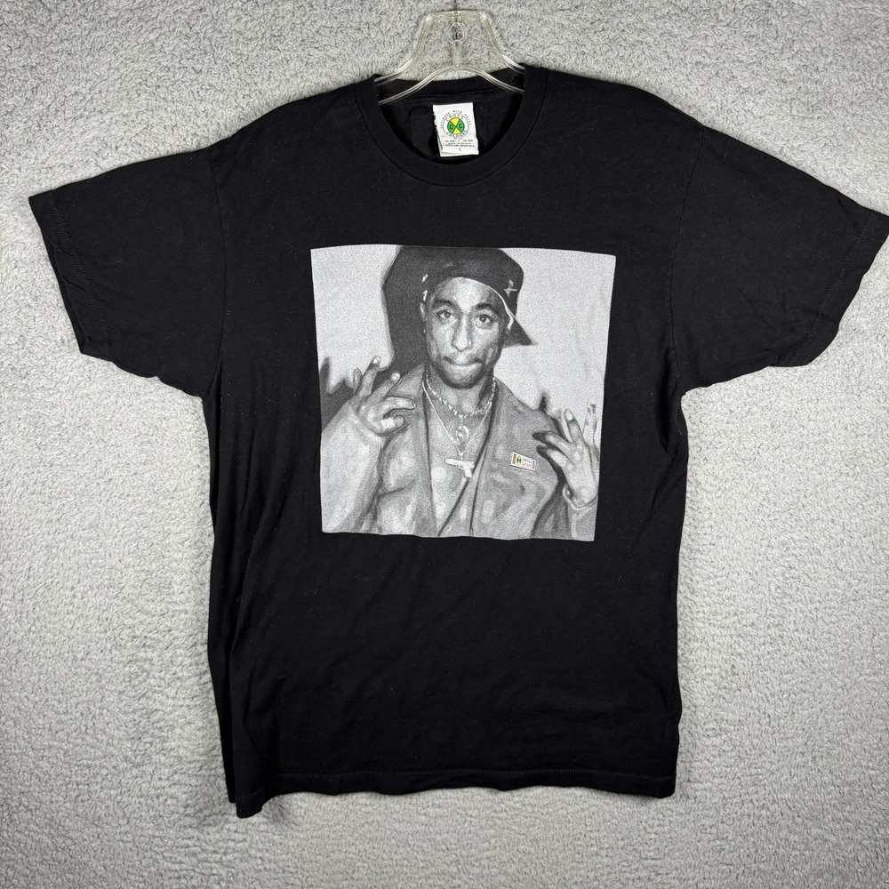 Cross Colours Mens 2Pac Tupac Shakur Shirt Large Hip Hop Rap Tee Vintage 90s VTG